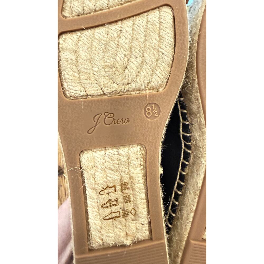 J.Crew Lace-Up Espadrille Flats Navy Canvas Ribbon Tie Size 8.5 NWOT Summer - Picture 4 of 12